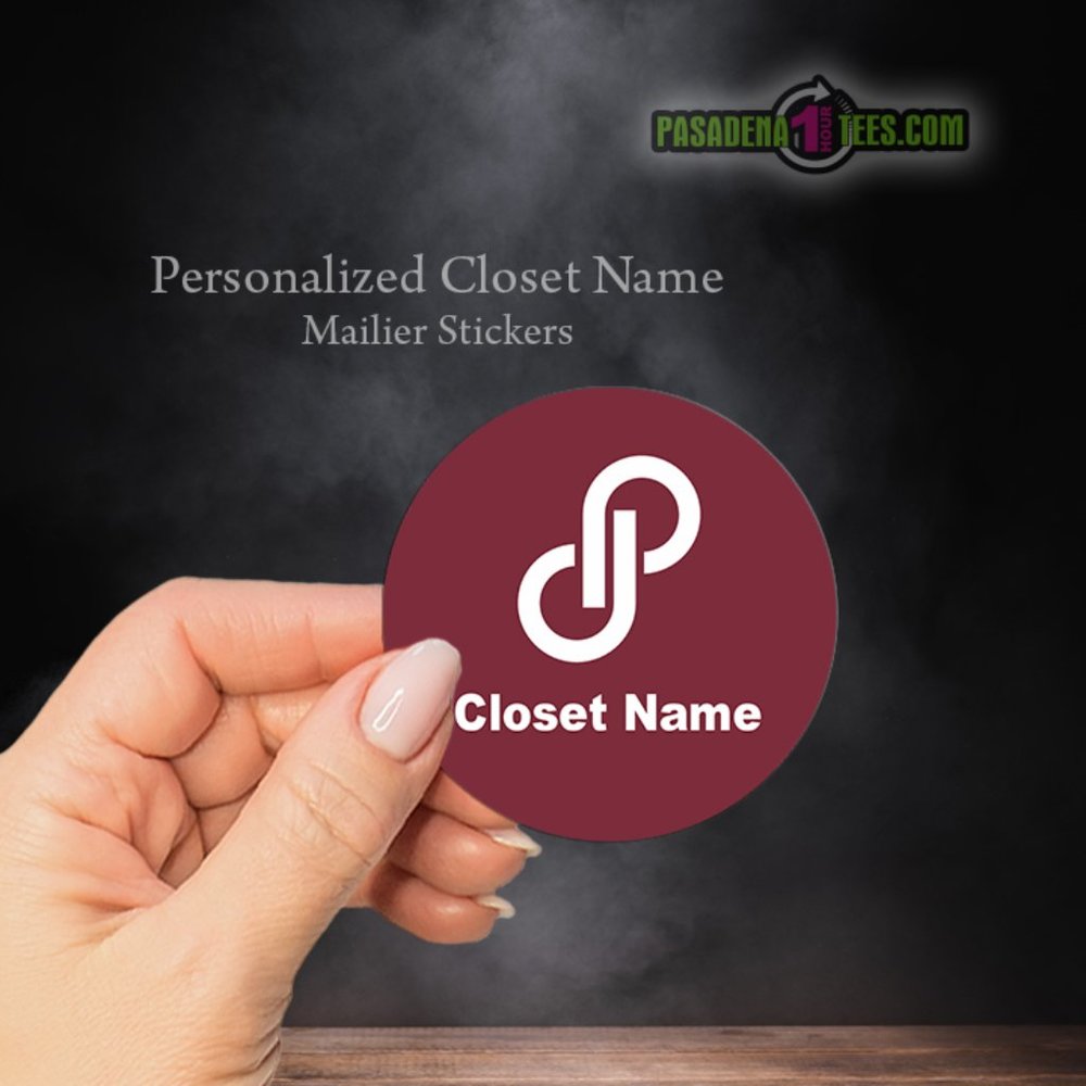 Personalized Round Satin Paper Mailers with Your Poshmark Closet Name Stickers